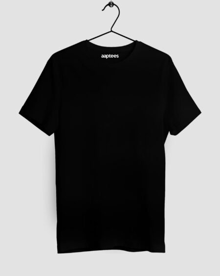 Black Plain Cotton T-shirt