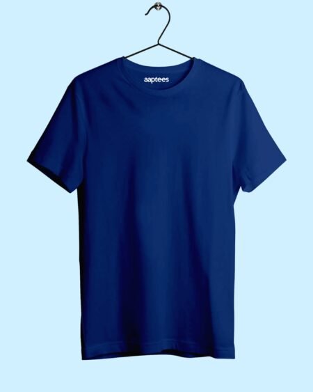 Blue Plain Cotton T-shirt